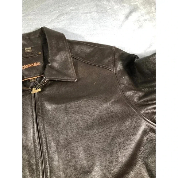 St. John’s bay XL leather jacket brown - Picture 4 of 6
